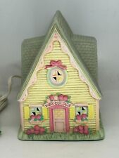 Vintage Porcelain Lighted Cottontail Lane Rose Cottage 1995 w/Box 01386-1 picture