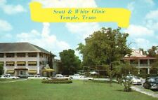 Postcard TX Temple Scott & White Clinic Old Cars Chrome Vintage PC J5914 picture