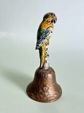 Antique 1920s Hubley Cast Iron Brass Bell Parrot Bird Tea Dinner Bell 5