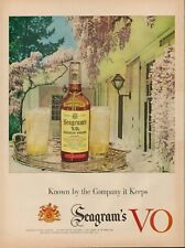 1953 Seagram's VO Canadian Whiskey Alcohol Vintage Print Ad Spring Flowers Color picture