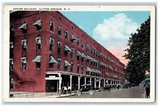 c1920's Foster Building Classic Cars People Clifton Springs New York NY Postcard picture