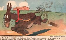 Vintage Postcard 1900's What Is Worrying Maud? Horse Running - Comic picture