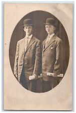 c1910's Twin Brothers Studio Portrait RPPC Photo Unposted Antique Postcard picture