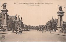 Litho PC ** Paris France The Alexander III Bridge Street Scene early 1900s picture