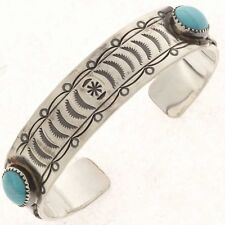 Navajo Sterling Silver Turquoise Cuff Bracelet s8-8.5 Matthew McConaughey Style picture