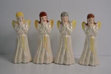 4 Vintage Angels Studio Pottery Christmas Iridescent Paint Finish Home Decor picture