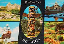 Vintage Postcard, VICTORIA, BC, CANADA, 1973, Multi-View Of City, Totem Pole picture
