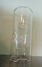 Wolfard Glass Blowing Company Hand Blown Clear Glass Oil Lamp 9” picture