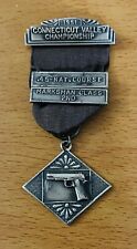 Vintage CT Valley Medal Award Tiered Badge 1951 45 Caliber Gun Nat. Course MKSM picture