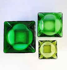 Vintage Ashtray's Green ( Age Mids 60s )  Set of 3. ( 6