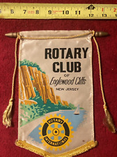 VINTAGE Rotary International Club wall banner flag ENGLEWOOD CLIFFS NEW JERSEY picture