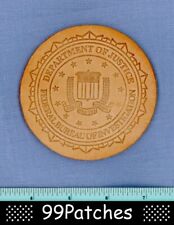 FBI Department of Justice Washington DC Federal Embossed Leather Coaster FREE SH picture