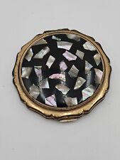 Vintage Stratton Cosmetic Compact Abalone And Gold Colors 3