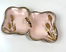 Vtg 50s Geo Z Lefton Divided Pink Gold Relish Tray H27 picture