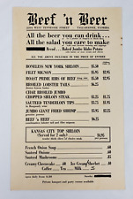 Beef 'n Beer Tallahassee FL Vintage Menu picture