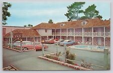 Candle Light Inn Motel Carmel California CA 1950s Cars Swimming Pool Postcard picture