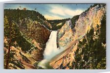 Yellowstone National Park, Great Falls, Antique, Vintage Souvenir Postcard picture