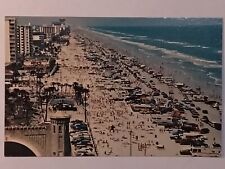 Resort Area Aerial Crowd Old Car Florida Daytona Beach Postcard Alamo Rental picture