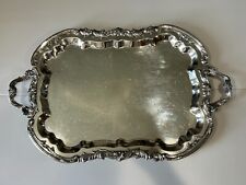 Vintage FB Rogers Silverplated Tea Tray, Lady Margaret Butlers Tray, 24