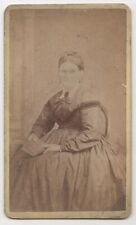 ANTIQUE CDV C. 1870s W.F. WEBSTER GORGOEUS YOUNG LADY IN DRESS OSHKOSH WISCONSIN picture