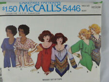 McCalls 5446 1977 hippie boho gypsy top pattern UNCUT Vintage size Petite 6 8 picture