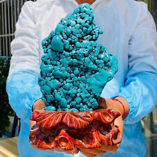 5.18lb Large Green Blue Turquoise Crystal Stalactiform Bare Stone Mineral+stand picture