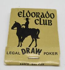 Eldorado Club Legal Draw Poker So. Vermont Gardena California FULL Matchbook picture