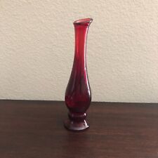 VIntage Avon Ruby Red Glass Swirl Bud Vase picture
