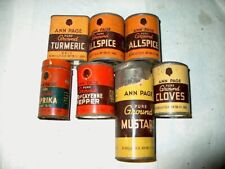 ANTIQUE CIRCA 1930-40'S LOT OF SEVEN ANN PAGE SPICE TINS picture