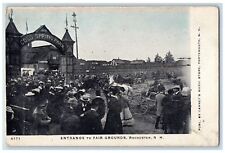 c1905 Entrance To Fair Grounds Arc Horse Carriage Tourist Rochester NH Postcard picture