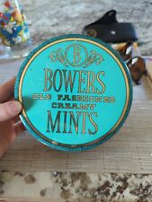 Bowers Old Fashioned Creamy Mints Vintage Metal Tin Confectionary Candy   picture