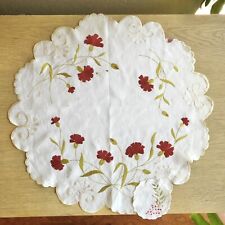 Vintage Hand Embroidered Carnation Place Mat picture