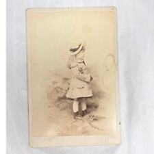 Vintage Cabinet Card Photo Young Girl with Hat, Henry S. Allen Photographer VT picture