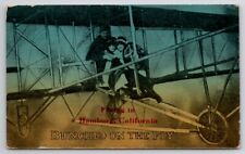 Hamburg CA People In Early Airplane Bunched On The Fly Postcard N25 picture