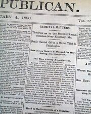 Kearney Clay County Missouri John Soper Axe Murders Jesse James ? 1880 Newspaper picture