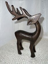 Rustic Metal Reindeer 4-Point Buck Angular Scandinavian Type Design Bronze Look picture