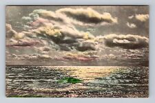 Sylvan Beach NY-New York, Moonlight on Oneida Lake, Antique Vintage Postcard picture
