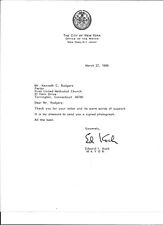 Ed Koch autographed typed letter 1989 as Mayor of New York City picture