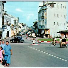 c1960s Malacca Singapore Street Scene PC Downtown Busy City Crowd Store Car A231 picture