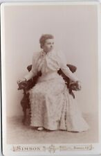 Buffalo NY Pretty Victorian Young Woman 1892 Antique Cabinet Card Albumen Photo picture