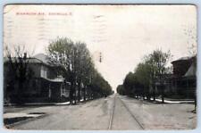 1907 GREENVILLE OHIO MAIN STREET HOUSES TRAIN TROLLEY TRACKS BRENNEMAN POSTCARD picture