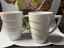(x2) Guggenheim Museum Collection Frank Lloyd Wright Tiered White Coffee Mugs picture