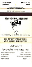 Saint-Mathieu-de-Beloeil Canada Edovord Beauchesne Inc., Vintage Matchbook Cover picture