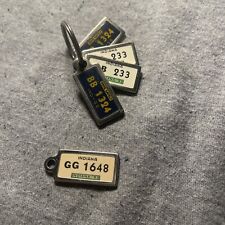 VINTAGE INDIANA 1943-58 DAV Disabled Veterans Mini License Plate Key Fob Pairs picture