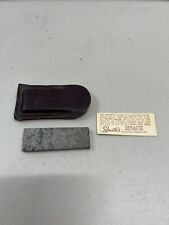 Smith's Arkansas Whitestone in Genuine Leather Pouch Case picture