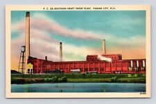 Postcard Southern Kraft Paper Plant Factory Panama City FL c1930-40 picture