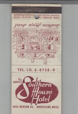 Matchbook Cover Southern House Hotel Brookline, MA picture
