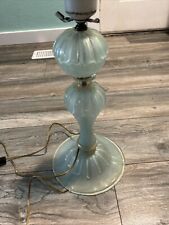 Vintage Blue All Glass Lamp Table Lamp Nice MCM picture