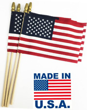 GIFTEXPRESS Set of 12, Proudly Made in U.S.A. Small American Flags 4x6 Inch/Smal picture