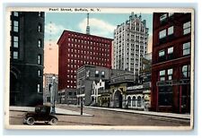 1921 Pearl Street Wells Fargo Buildings Car Buffalo New York NY Vintage Postcard picture
